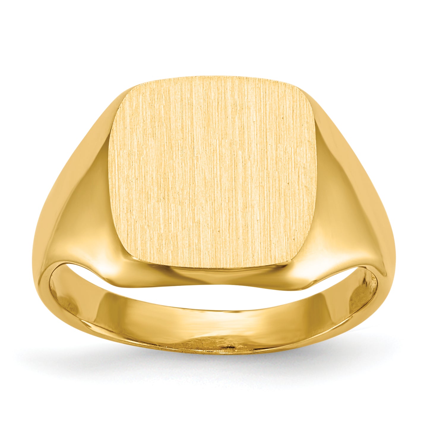 14K Yellow Gold Cushion Open Back Signet Ring RS313