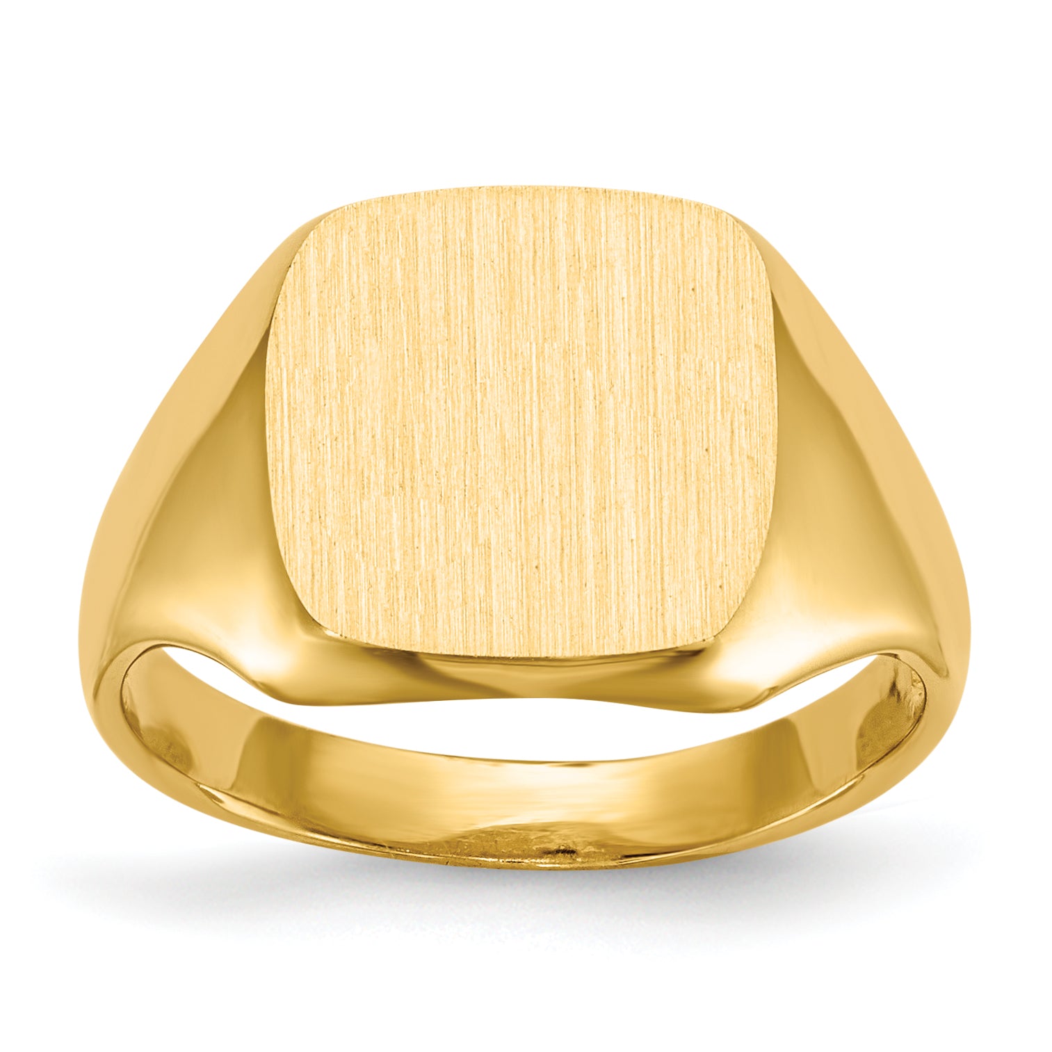 14K Yellow Gold Cushion Open Back Signet Ring RS313