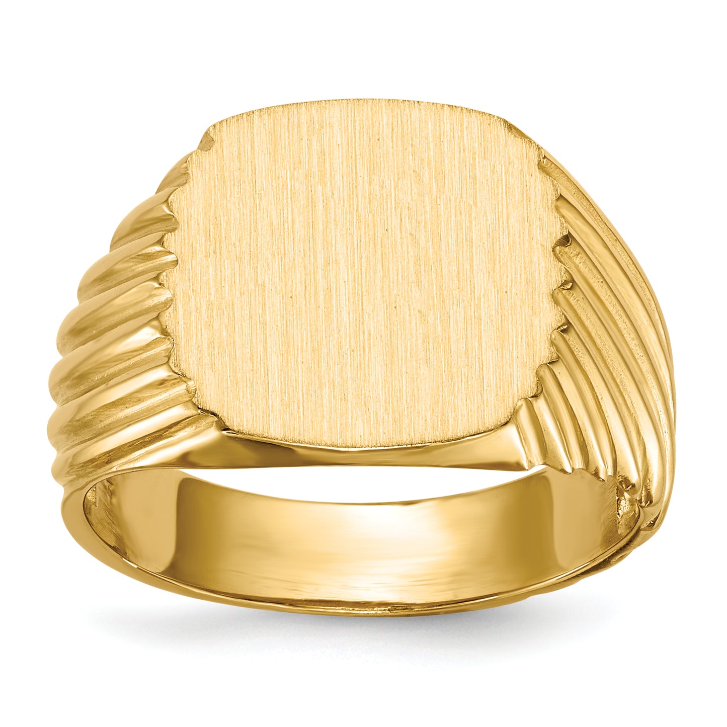 14K Yellow Gold Cushion Open Back Signet Ring RS324