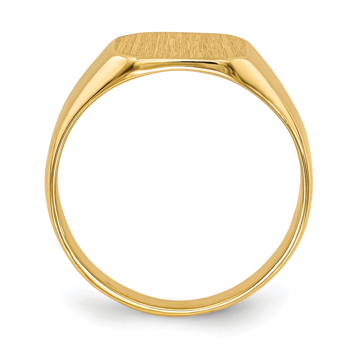 14K Yellow Gold Square Signet Ring 9.5 x 9.5 mm RS330 - alternate view