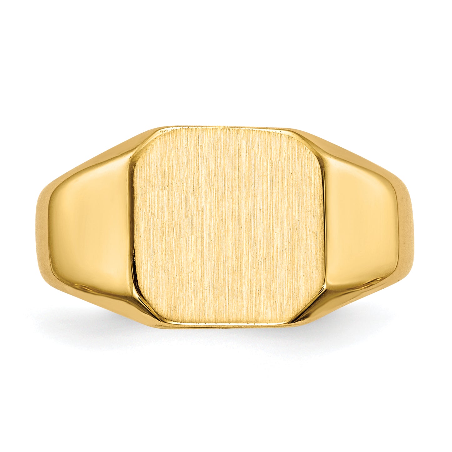 14K Yellow Gold Square Signet Ring 9.5 x 9.5 mm RS330 - alternate view