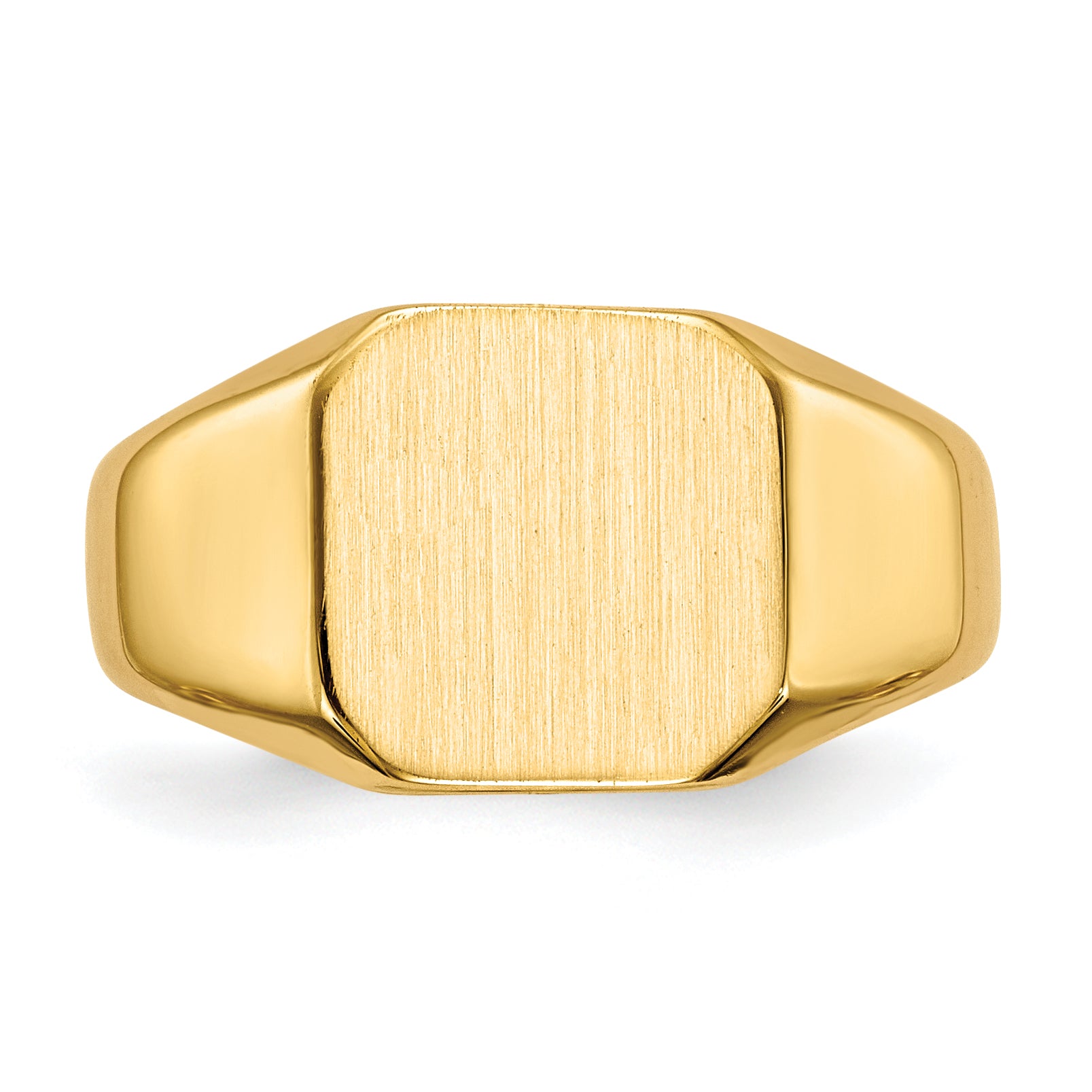 14K Yellow Gold Square Signet Ring 9.5 x 9.5 mm RS330 - alternate view