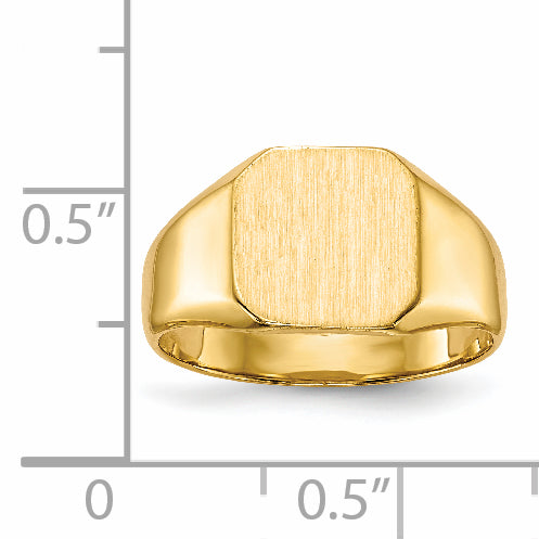 14K Yellow Gold Square Signet Ring 9.5 x 9.5 mm RS330 - alternate view