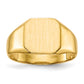 14K Yellow Gold Square Signet Ring 9.5 x 9.5 mm RS330