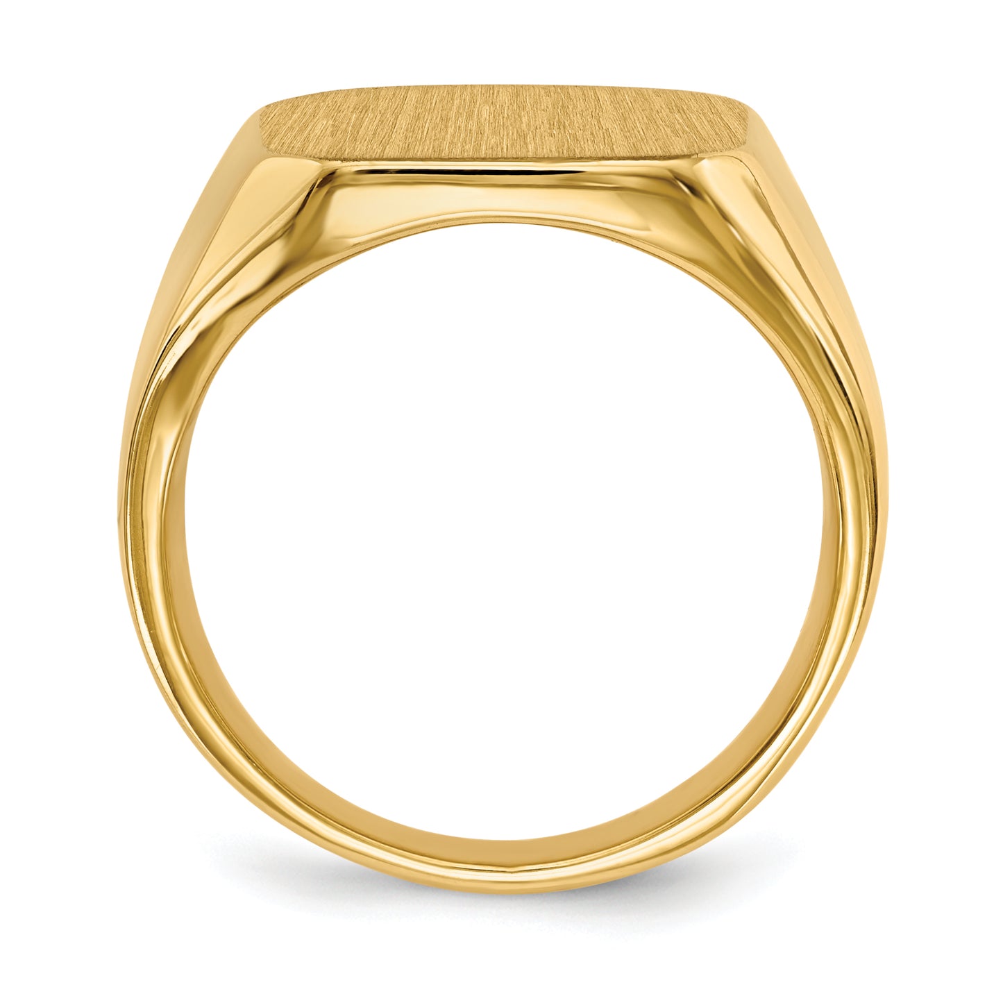 14K Yellow Gold Rectangle Signet Ring 15.0 x 17.0 mm RS334 - alternate view