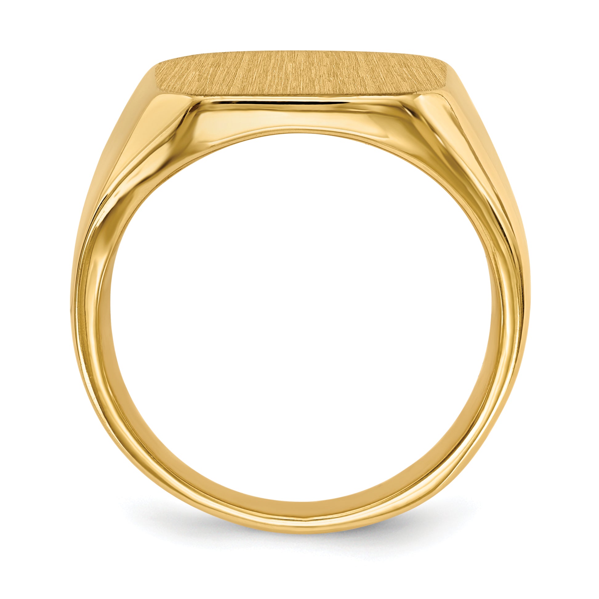 14K Yellow Gold Rectangle Signet Ring 15.0 x 17.0 mm RS334 - alternate view
