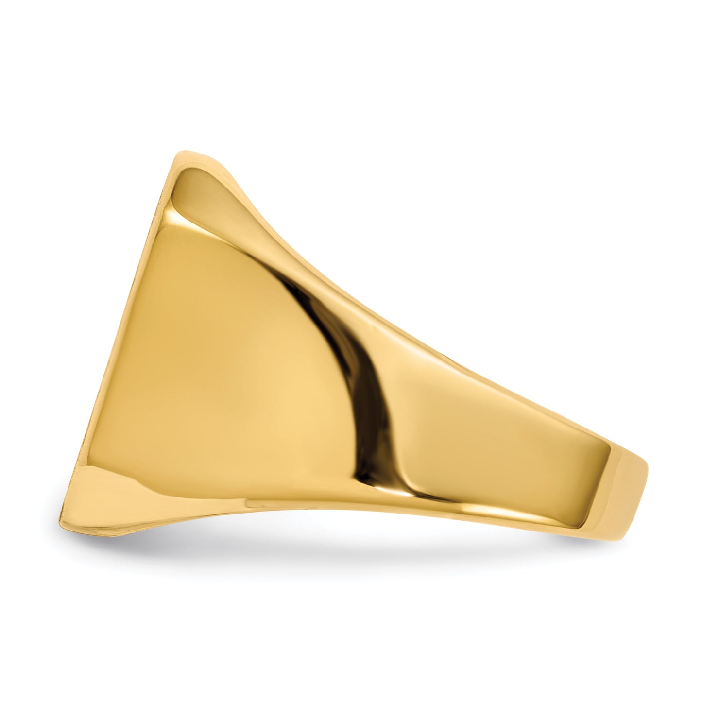 14K Yellow Gold Rectangle Signet Ring 15.0 x 17.0 mm RS334 - alternate view