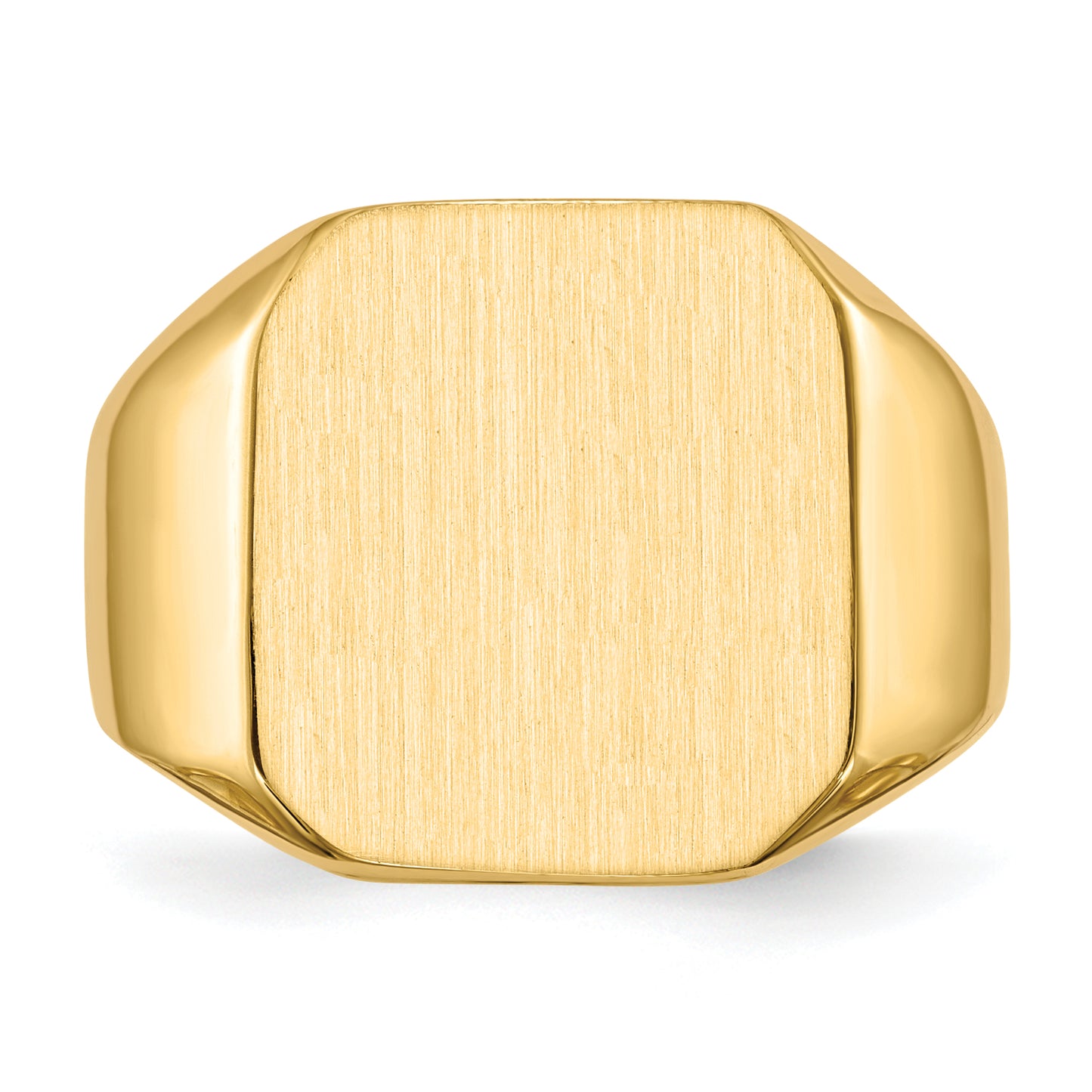 14K Yellow Gold Rectangle Signet Ring 15.0 x 17.0 mm RS334 - alternate view