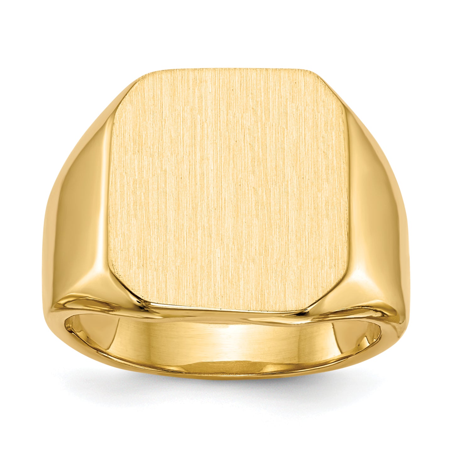 14K Yellow Gold Rectangle Signet Ring 15.0 x 17.0 mm RS334