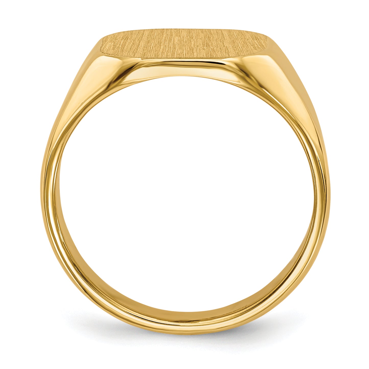 14K Yellow Gold Rectangle Signet Ring 12.5 x 11.0 mm RS340 - alternate view