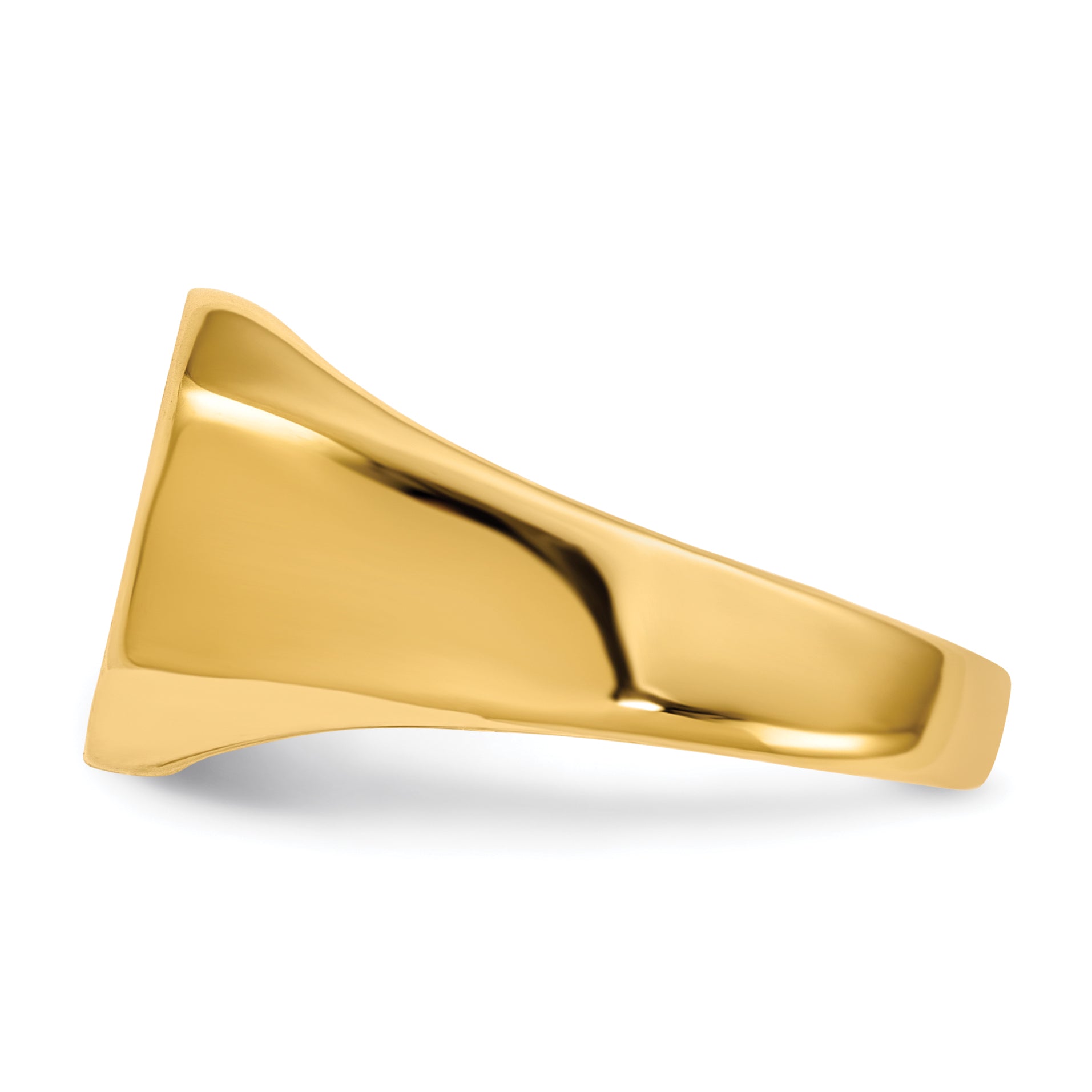 14K Yellow Gold Rectangle Signet Ring 12.5 x 11.0 mm RS340 - alternate view
