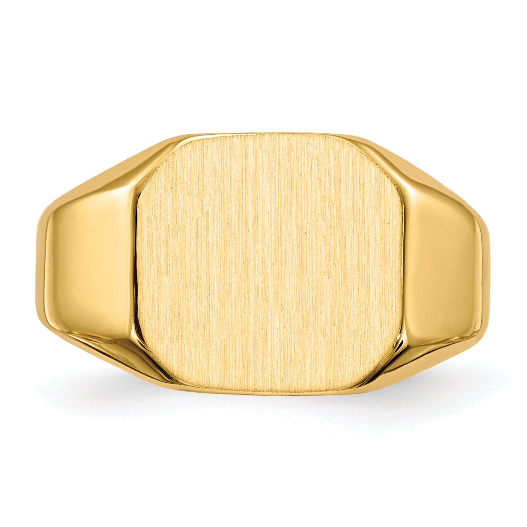 14K Yellow Gold Rectangle Signet Ring 12.5 x 11.0 mm RS340 - alternate view