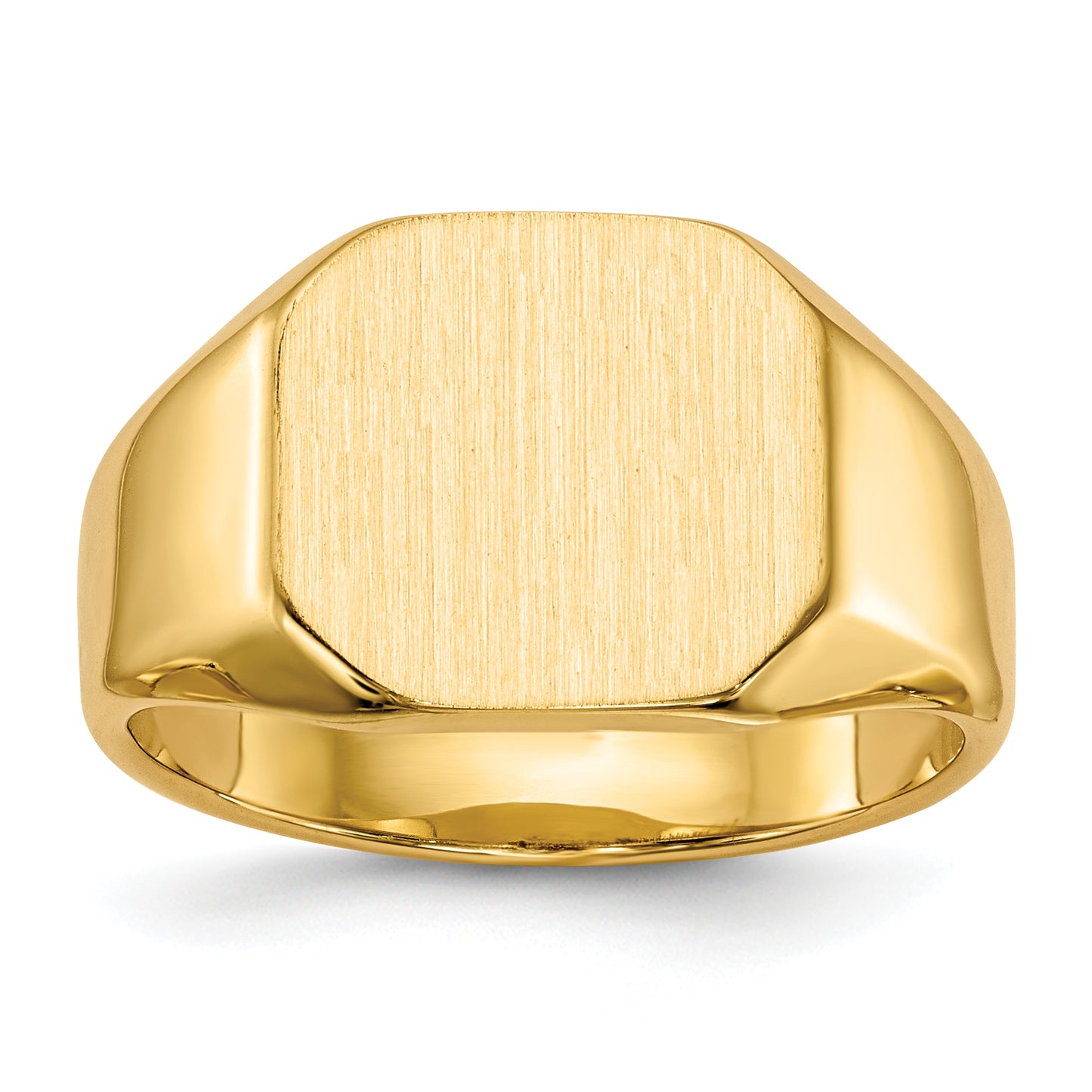 14K Yellow Gold Rectangle Signet Ring 12.5 x 11.0 mm RS340