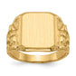 14K Yellow Gold Octagon Nugget Open Back Mens Signet Ring RS354
