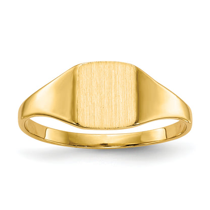 14K Yellow Gold Square Signet Ring 6.5 x 7.0 mm RS356