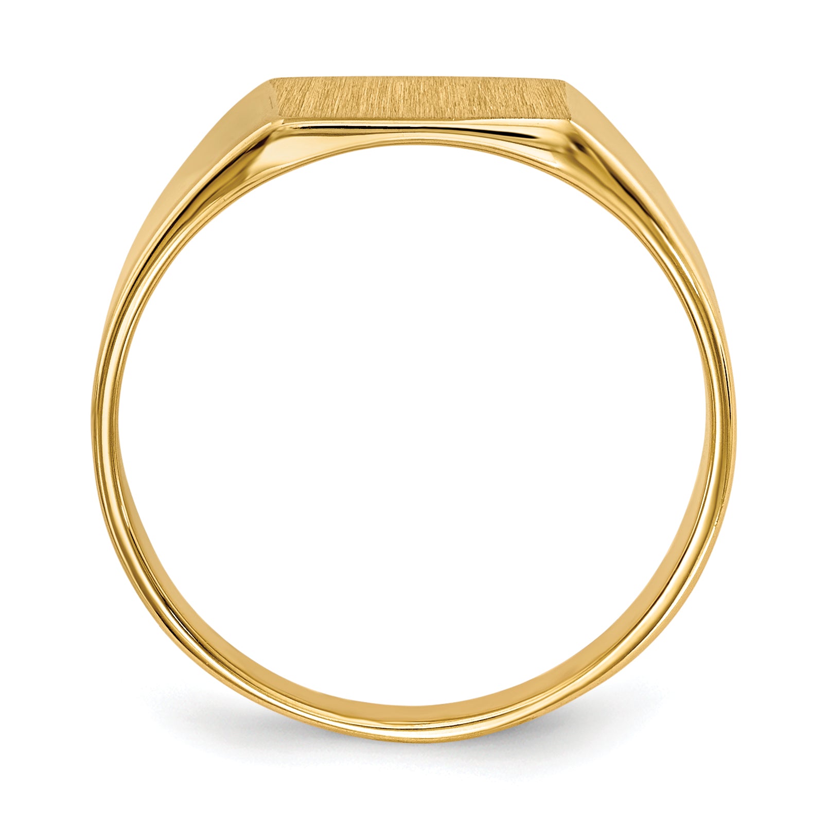 14K Yellow Gold Closed Back Rectangle Signet Ring RS357 - alternate view