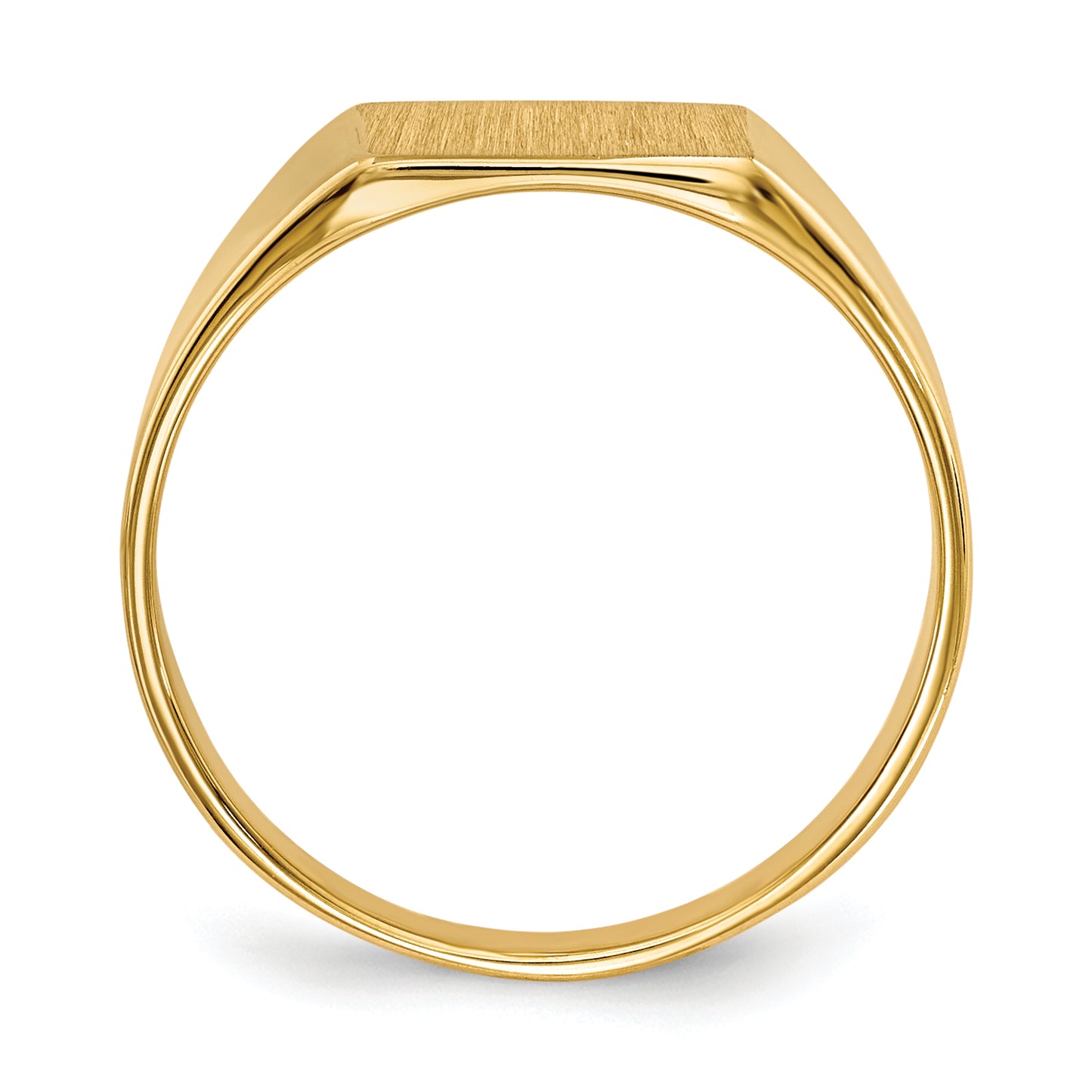 14K Yellow Gold Rectangle Signet Ring 7.0 x 8.5 mm RS357 - alternate view