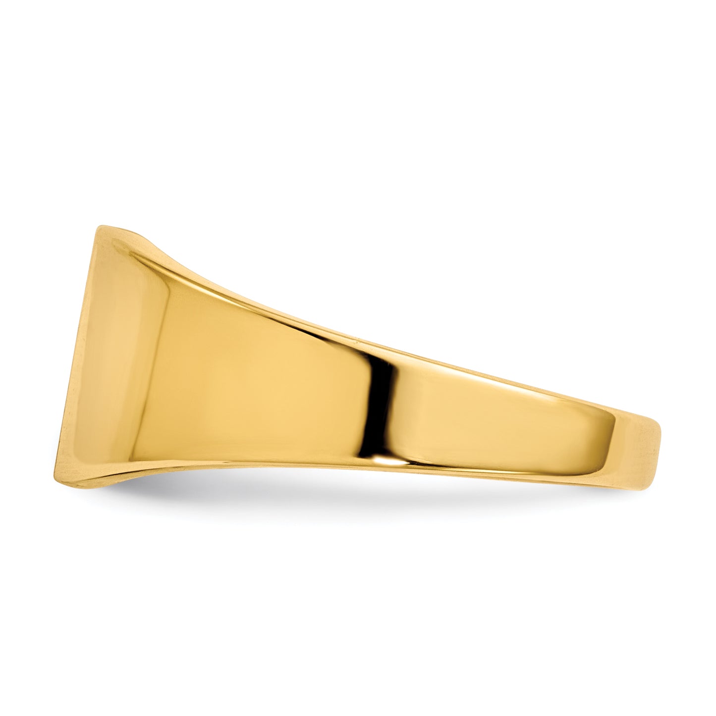 14K Yellow Gold Rectangle Signet Ring 7.0 x 8.5 mm RS357 - alternate view
