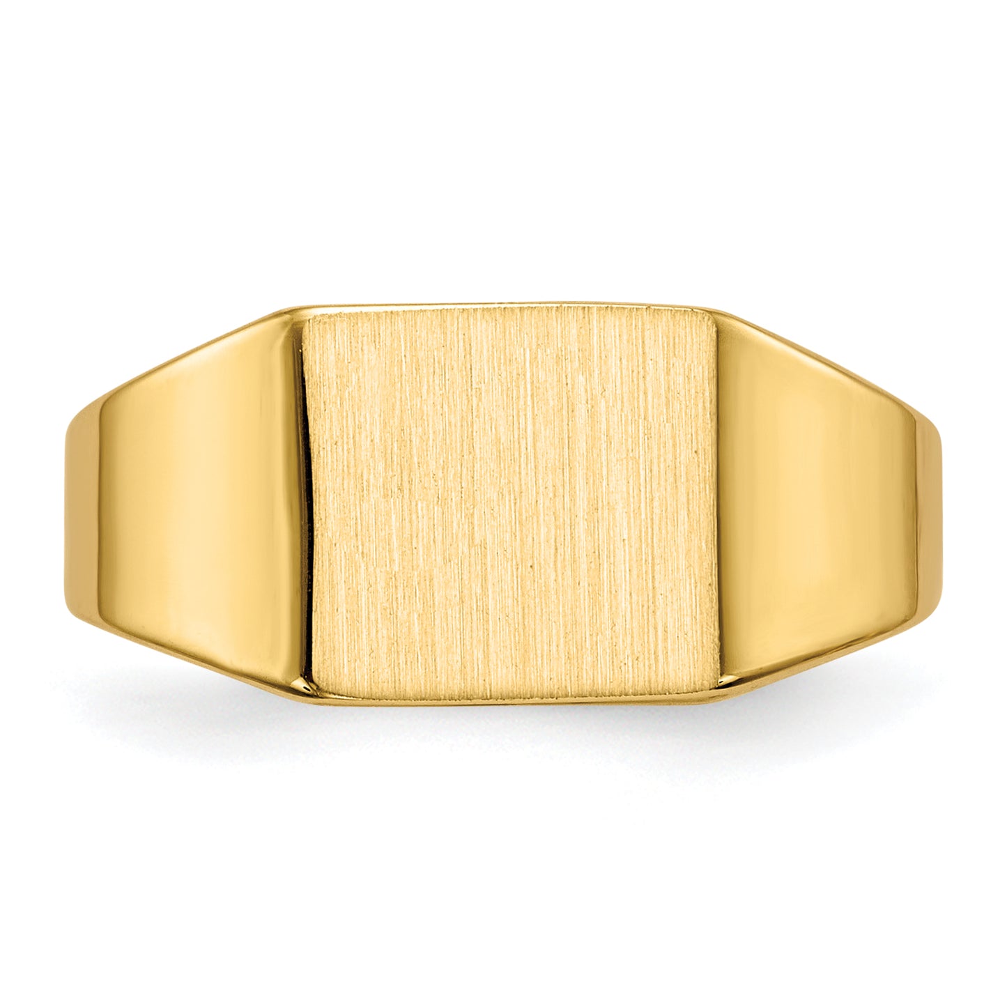 14K Yellow Gold Closed Back Rectangle Signet Ring RS357 - alternate view