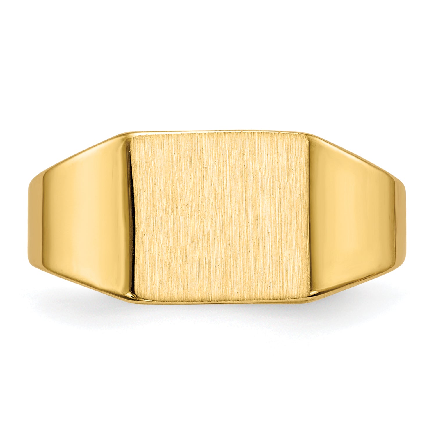 14K Yellow Gold Rectangle Signet Ring 7.0 x 8.5 mm RS357 - alternate view