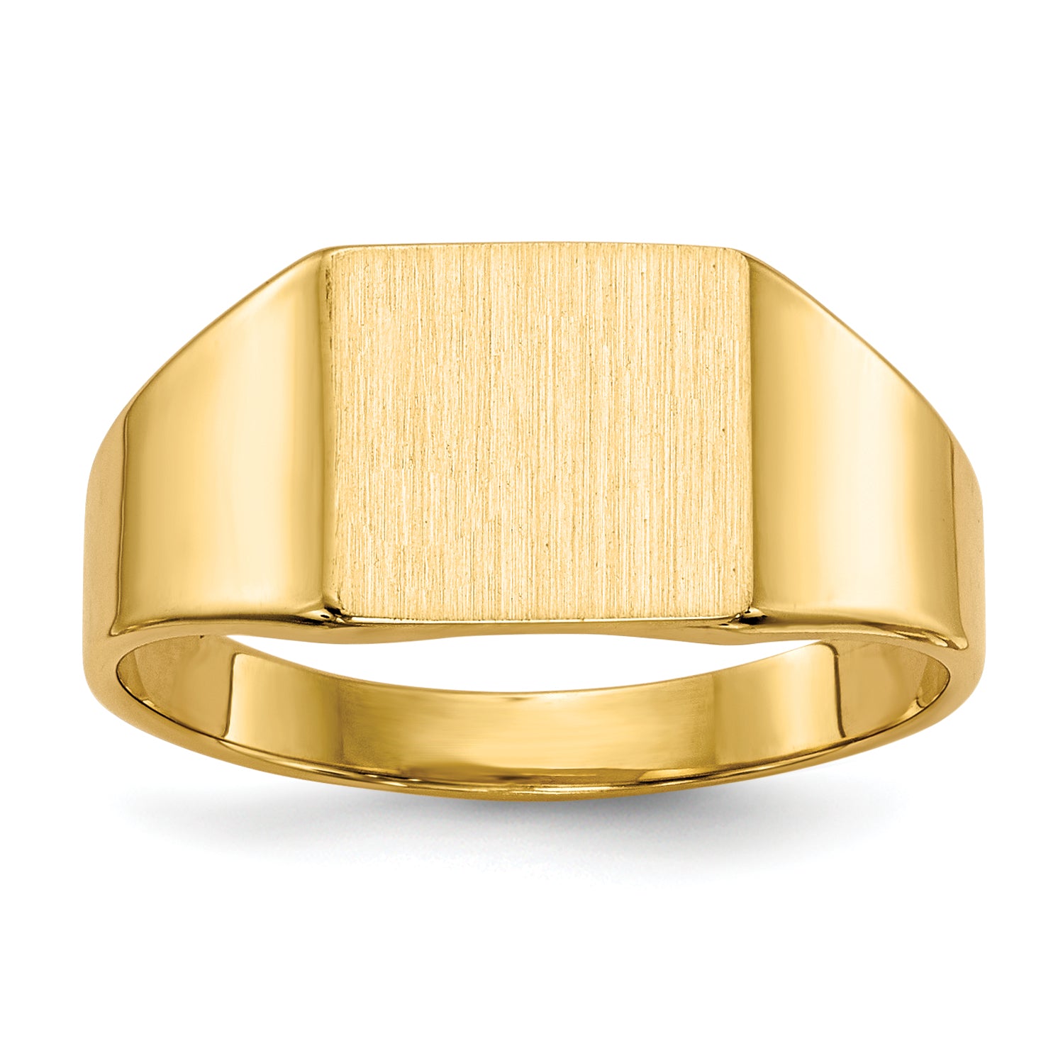 14K Yellow Gold Rectangle Signet Ring 7.0 x 8.5 mm RS357
