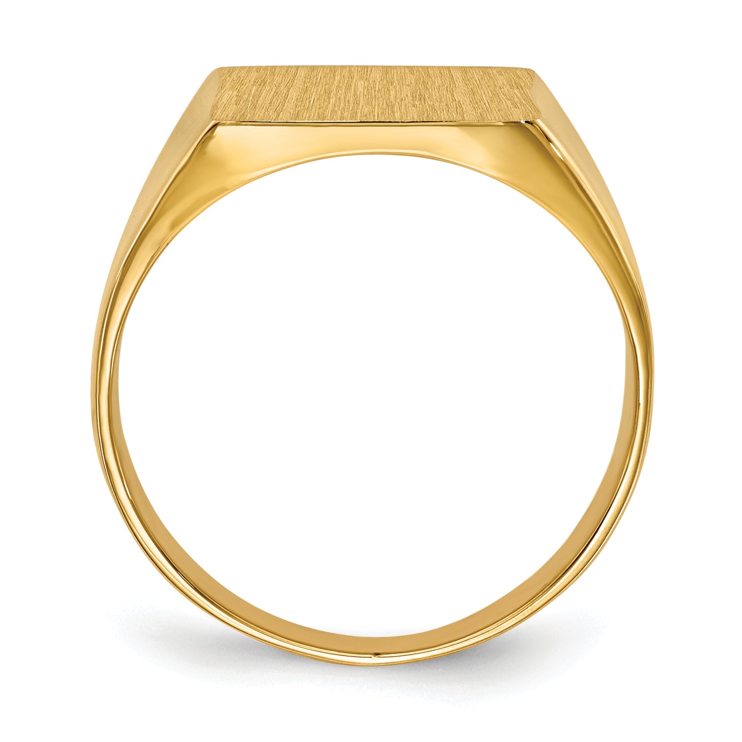 14K Yellow Gold Square Signet Ring 12.0 x 13.0 mm RS359 - alternate view