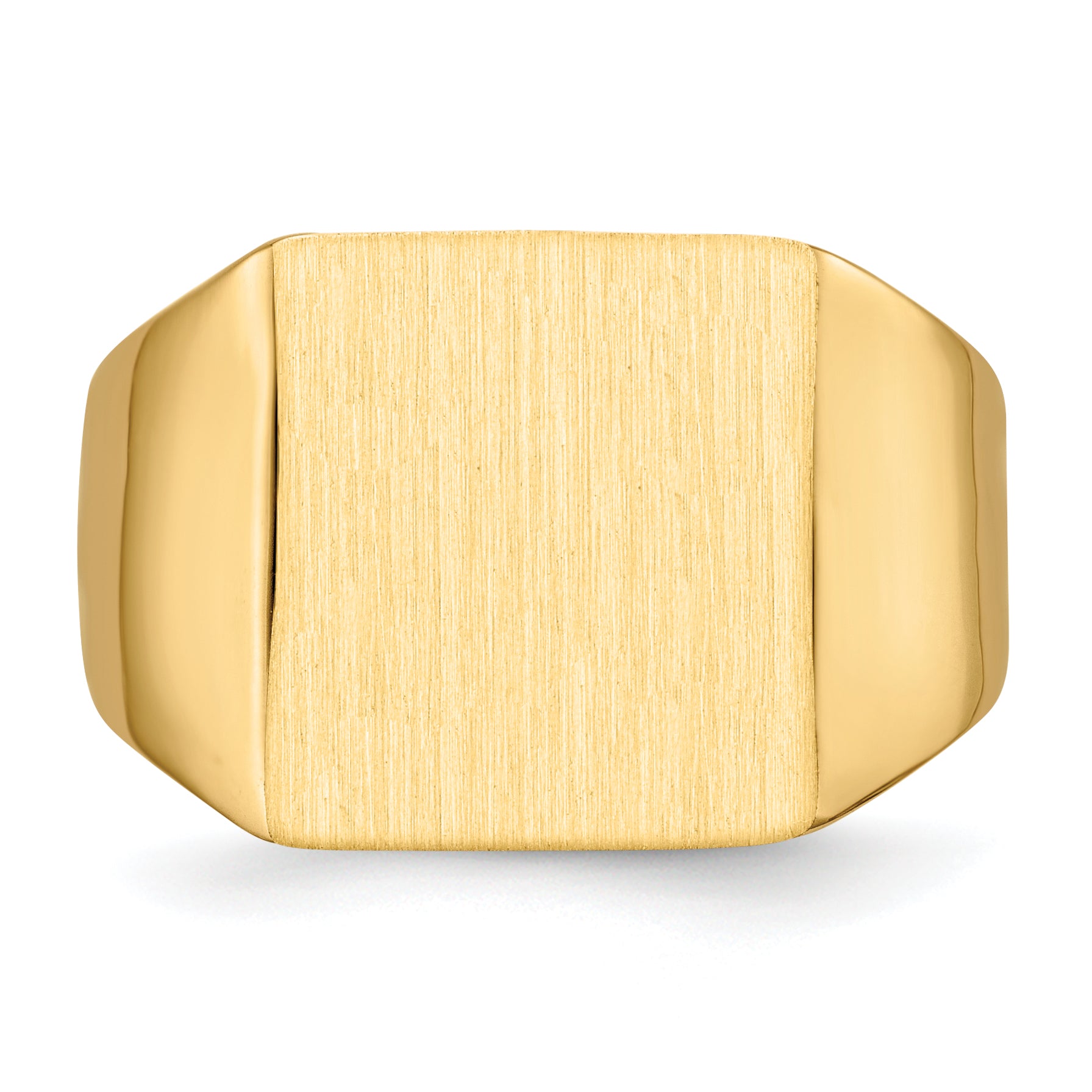 14K Yellow Gold Square Signet Ring 12.0 x 13.0 mm RS359 - alternate view