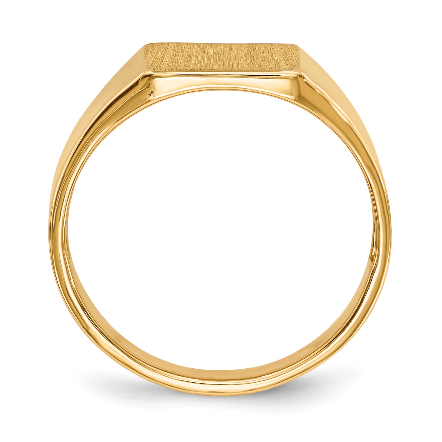 14K Yellow Gold Open Back Square Signet Ring 8.5 x 9.0 mm RS363 - alternate view