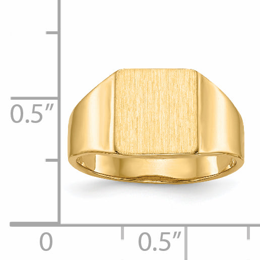 14K Yellow Gold Open Back Square Signet Ring 8.5 x 9.0 mm RS363 - alternate view