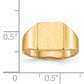 14K Yellow Gold Open Back Square Signet Ring 8.5 x 9.0 mm RS363 - alternate view