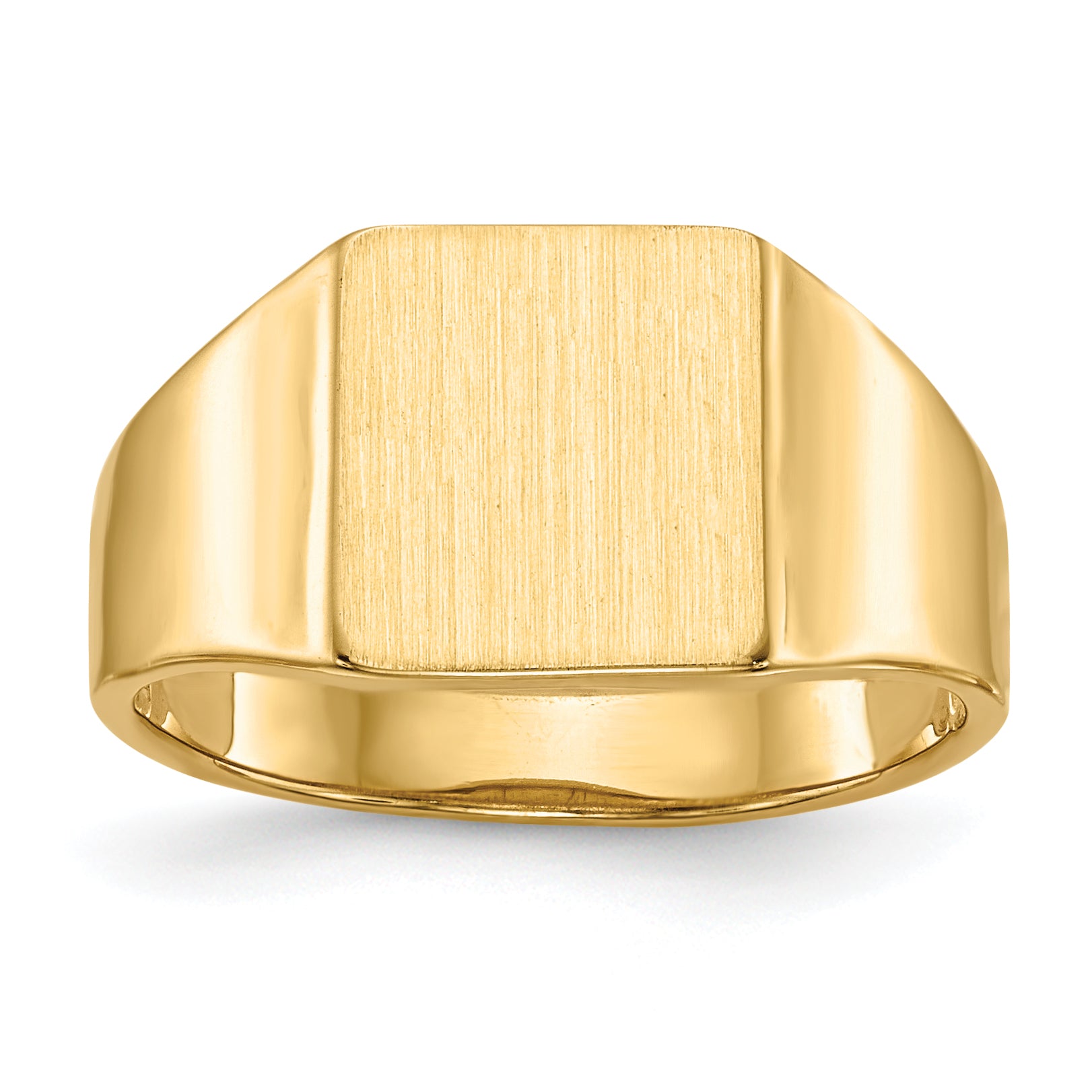 14K Yellow Gold Open Back Square Signet Ring 8.5 x 9.0 mm RS363