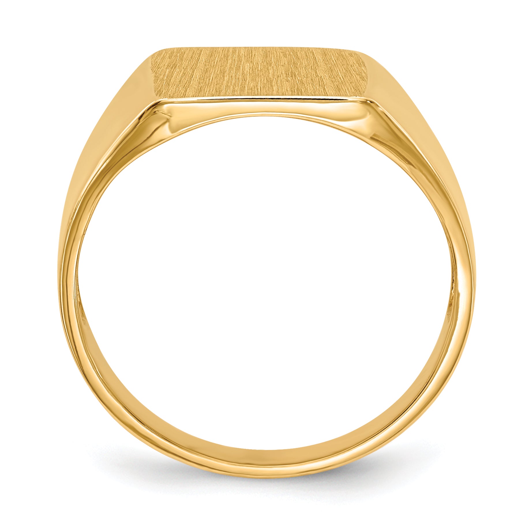 14K Yellow Gold Open Back Square Signet Ring 11.0 x 11.5 mm RS364 - alternate view