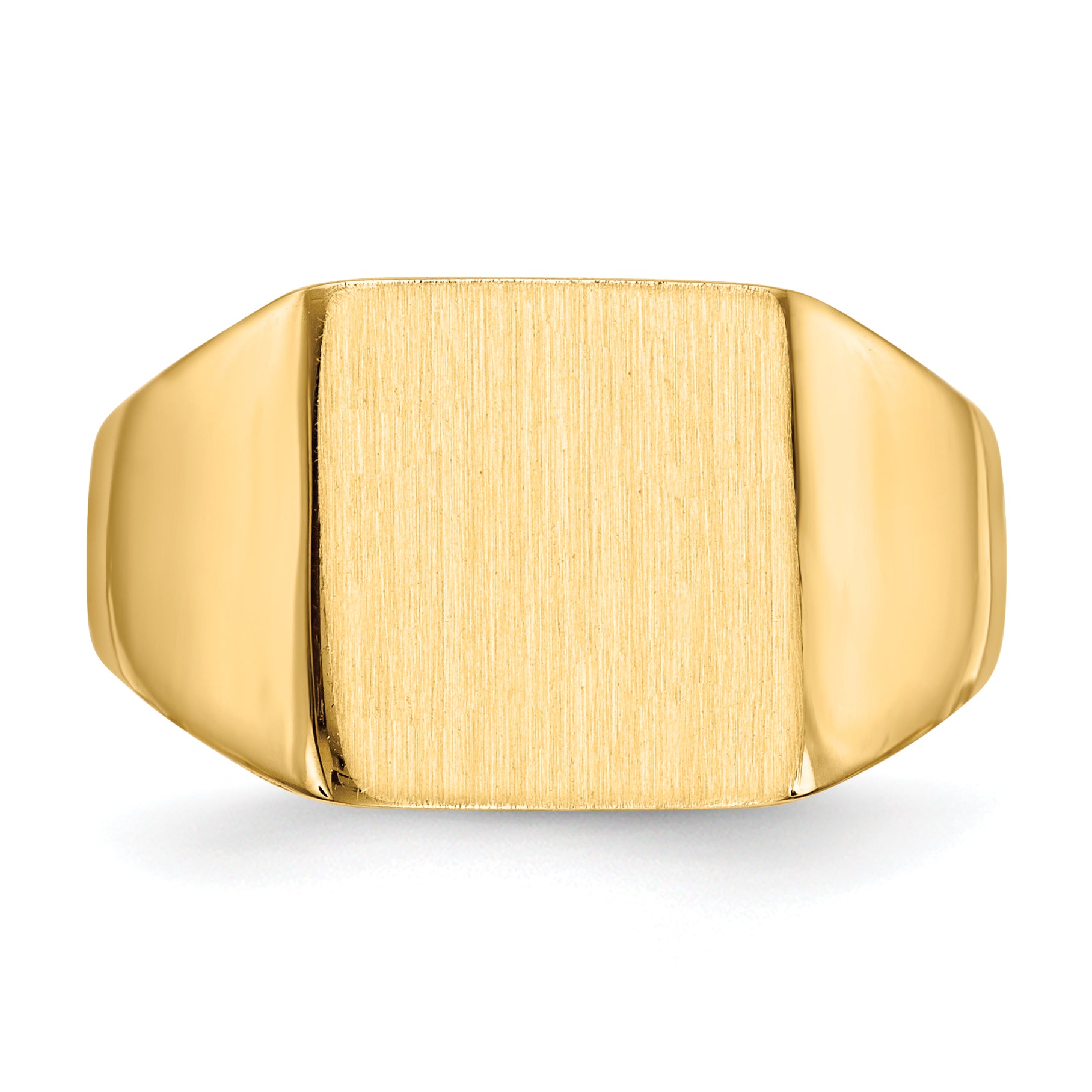 14K Yellow Gold Open Back Square Signet Ring 11.0 x 11.5 mm RS364 - alternate view