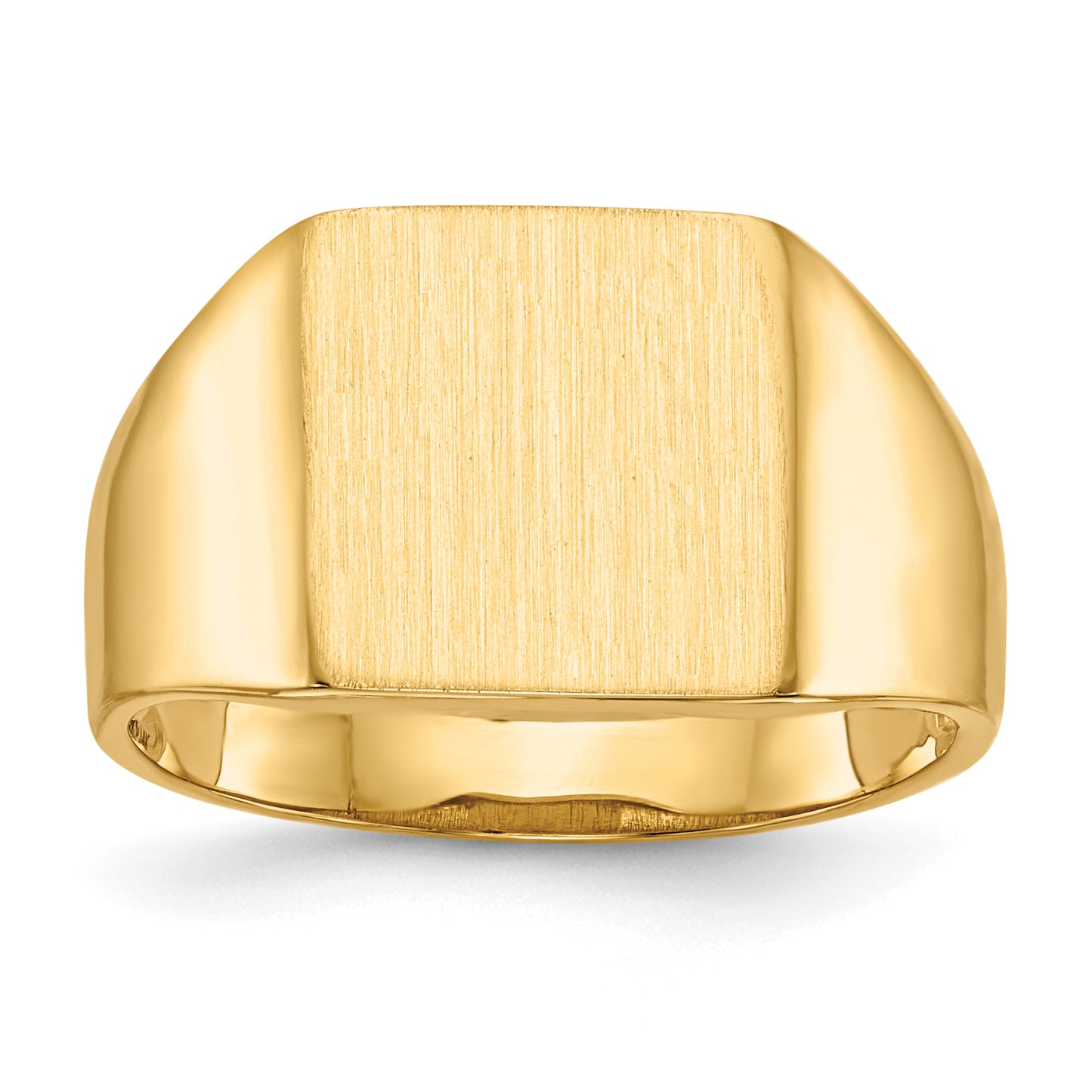 14K Yellow Gold Open Back Square Signet Ring 11.0 x 11.5 mm RS364
