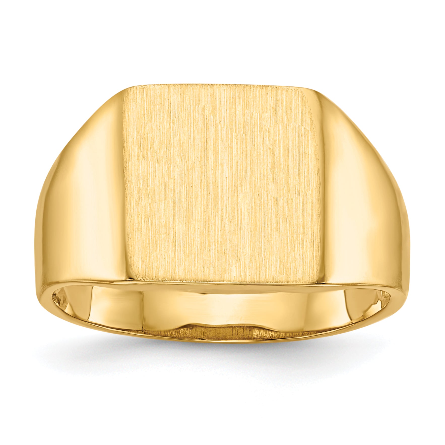 14K Yellow Gold Open Back Square Signet Ring 11.0 x 11.5 mm RS364