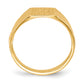 14K Yellow Gold Rectangle Open Back Signet Ring RS372 - side view