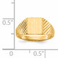 14K Yellow Gold Rectangle Open Back Signet Ring RS372 - shown on hand