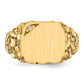 Gold Diamond Cushion Nugget Signet Ring RS398AA - alternate view