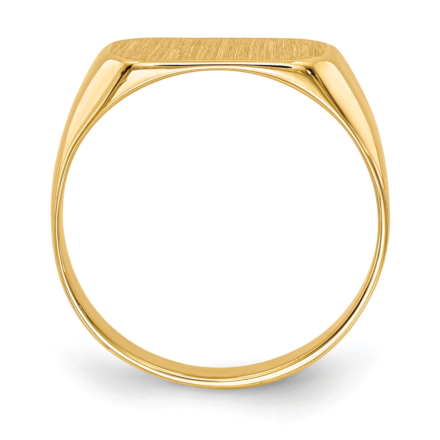 14K Yellow Gold bar signet ring 12.0 x 6.5 mm RS419 - alternate view