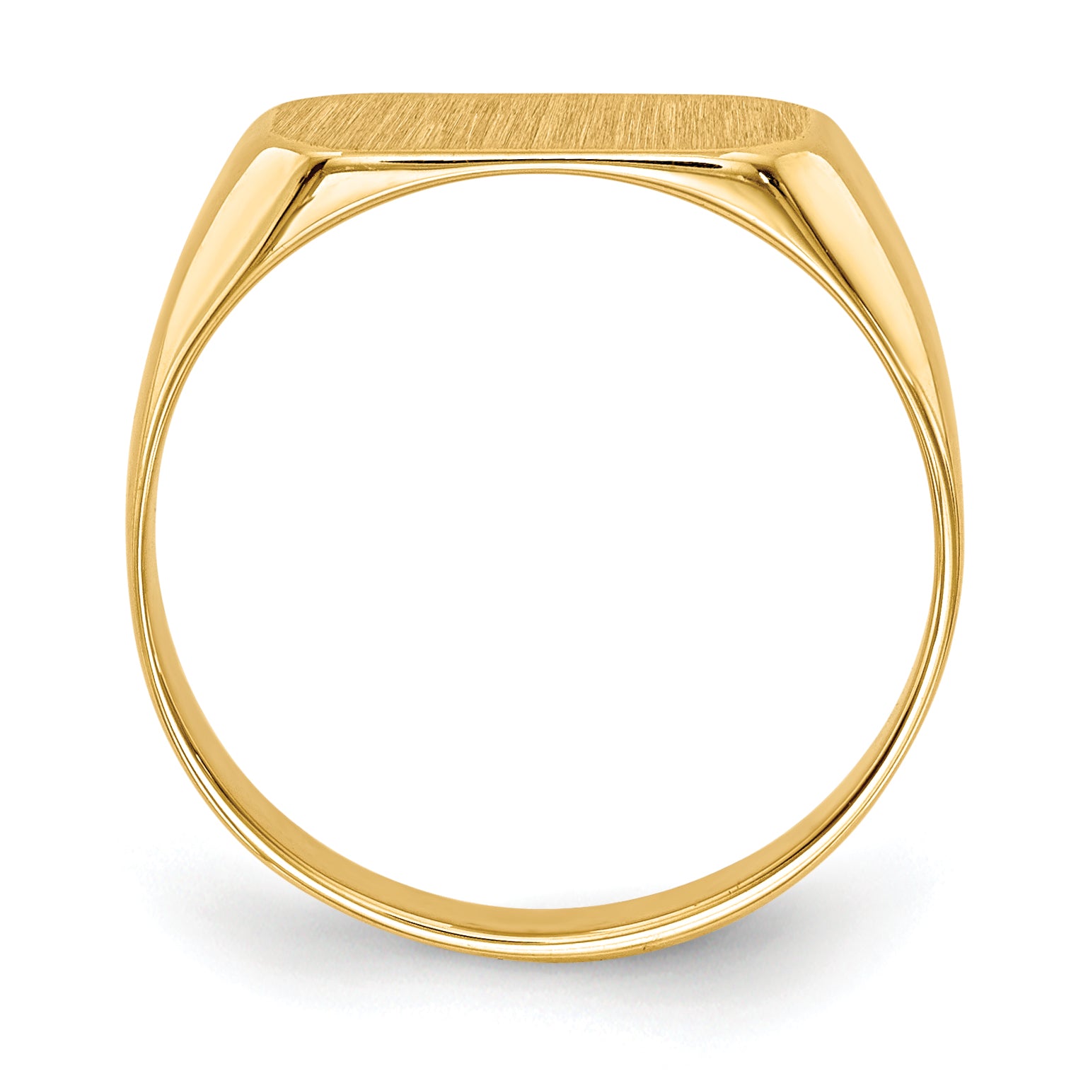14K Yellow Gold bar signet ring 12.0 x 6.5 mm RS419 - alternate view