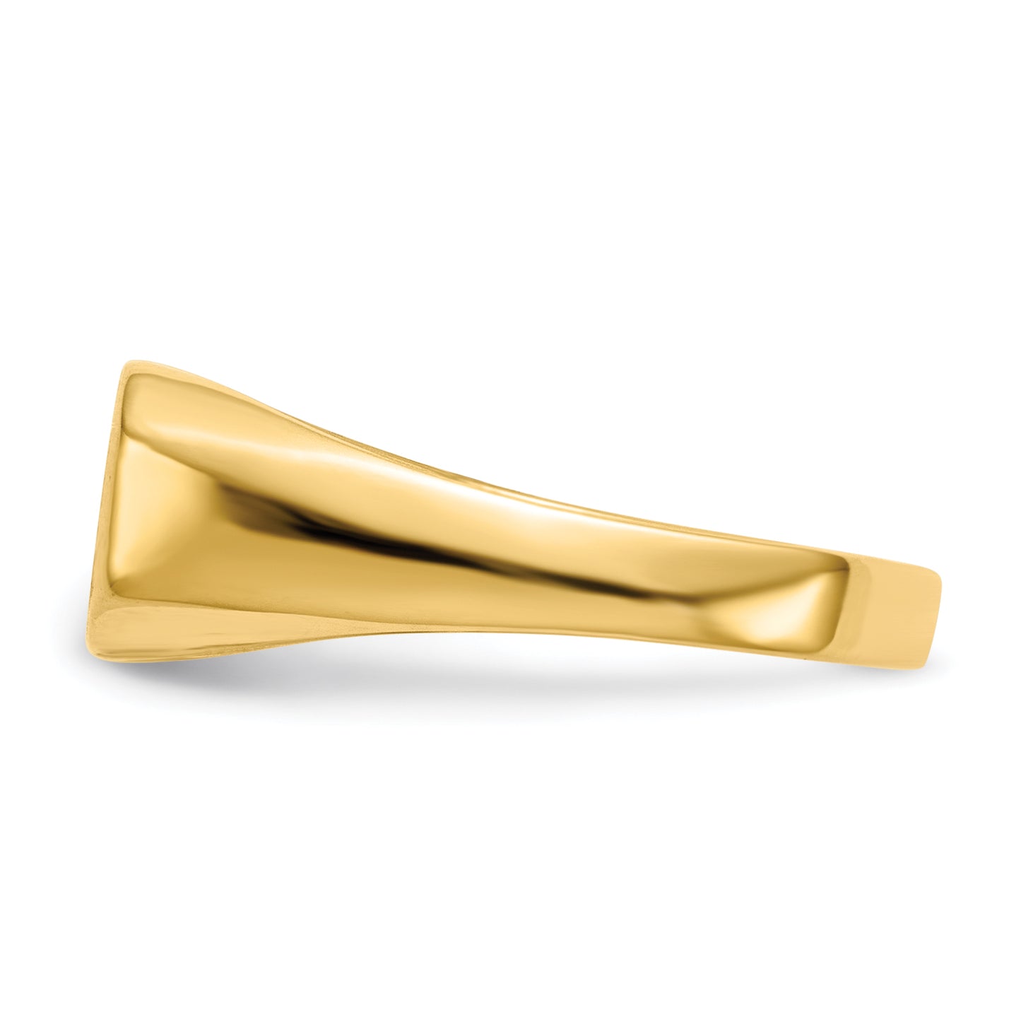 14K Yellow Gold bar signet ring 12.0 x 6.5 mm RS419 - alternate view
