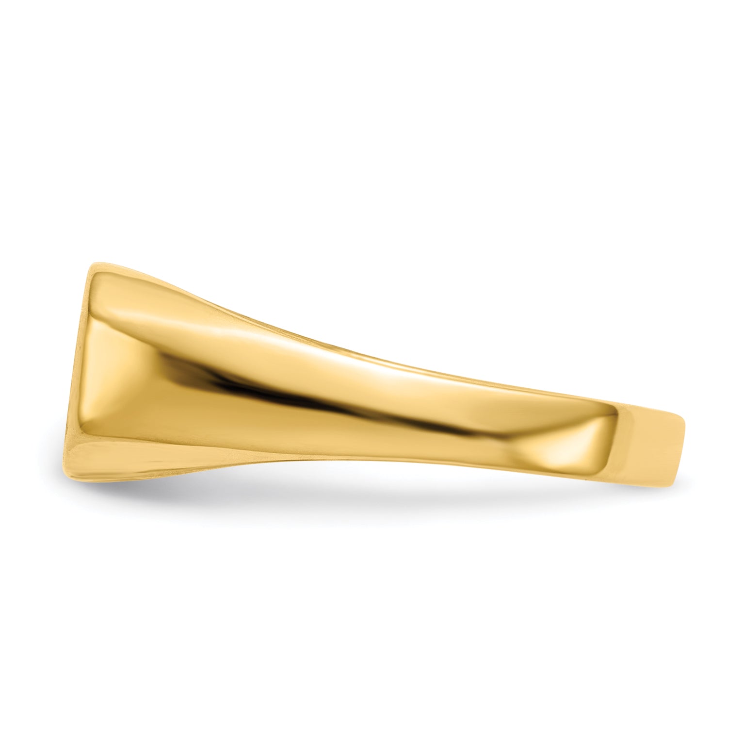 14K Yellow Gold bar signet ring 12.0 x 6.5 mm RS419 - alternate view