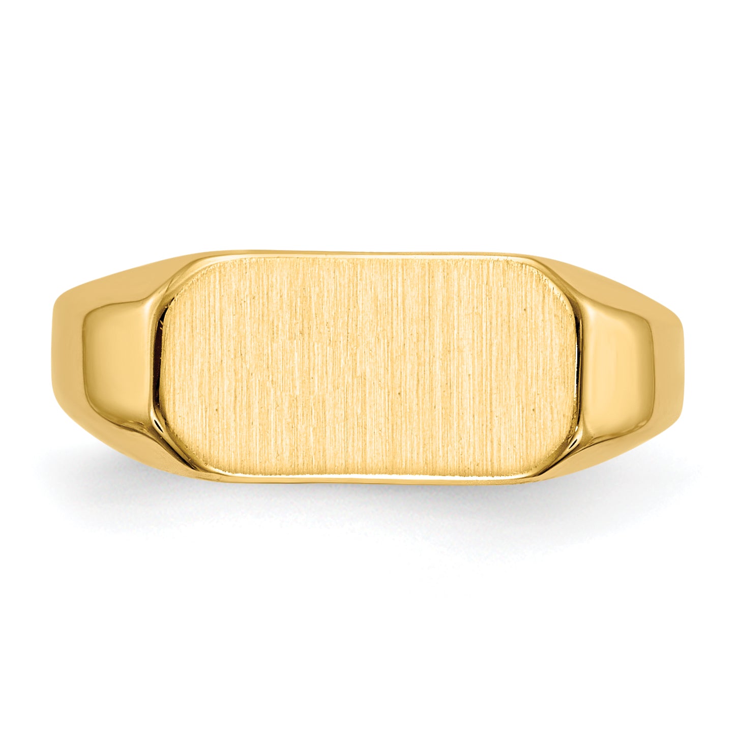 14K Yellow Gold bar signet ring 12.0 x 6.5 mm RS419 - alternate view