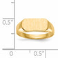 14K Yellow Gold bar signet ring 12.0 x 6.5 mm RS419 - alternate view
