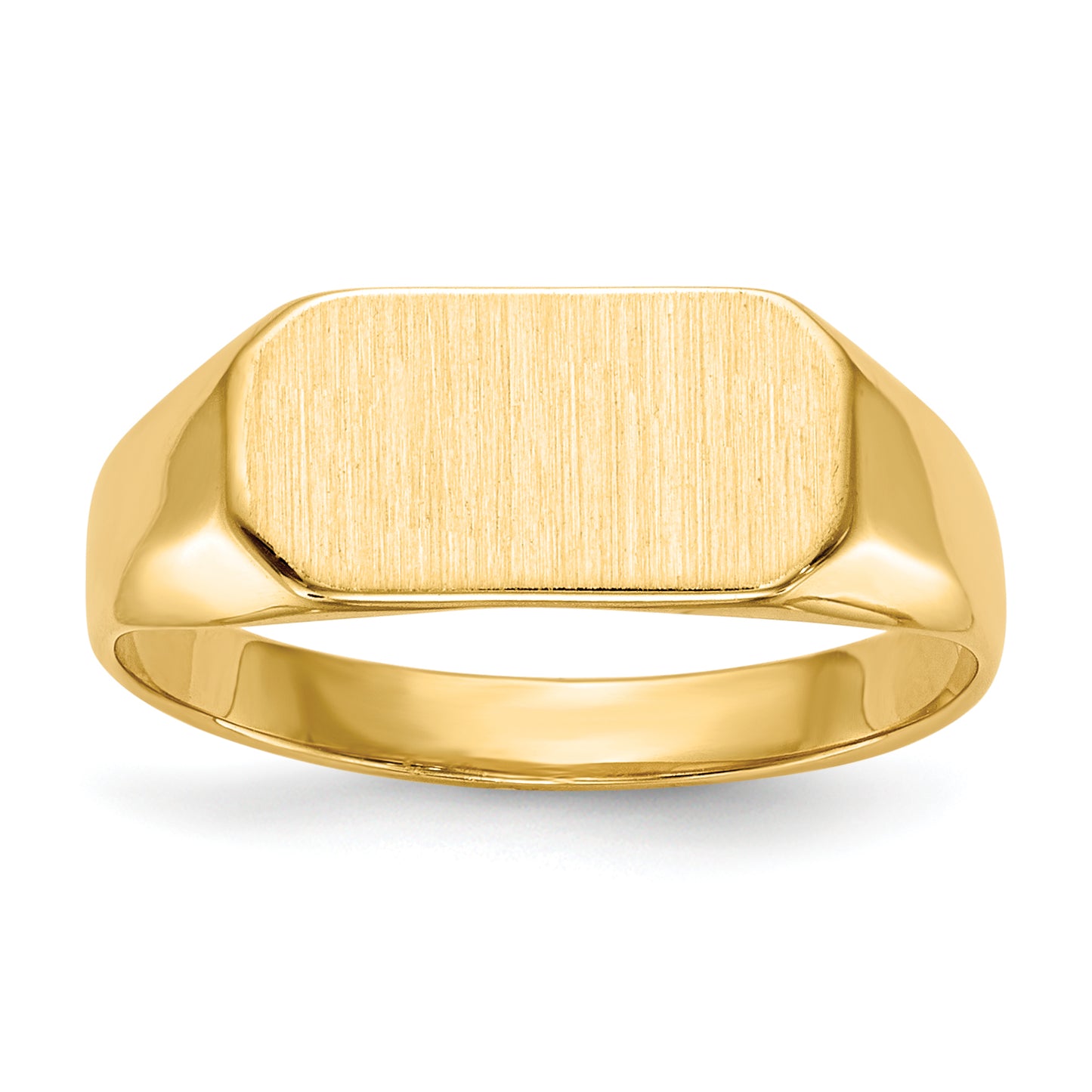14K Yellow Gold bar signet ring 12.0 x 6.5 mm RS419