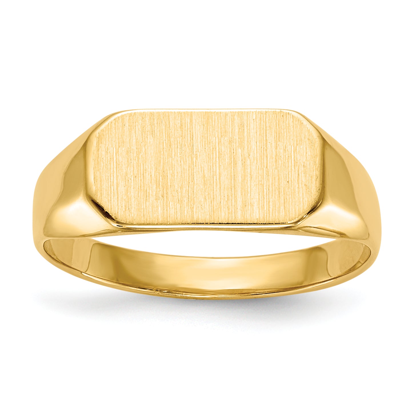 14K Yellow Gold bar signet ring 12.0 x 6.5 mm RS419