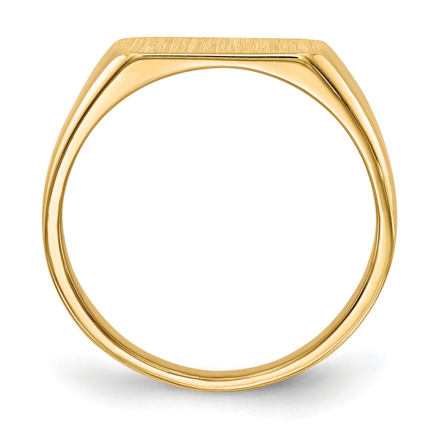 14K Yellow Gold bar signet ring 11.5 x 6.5 mm RS420 - alternate view