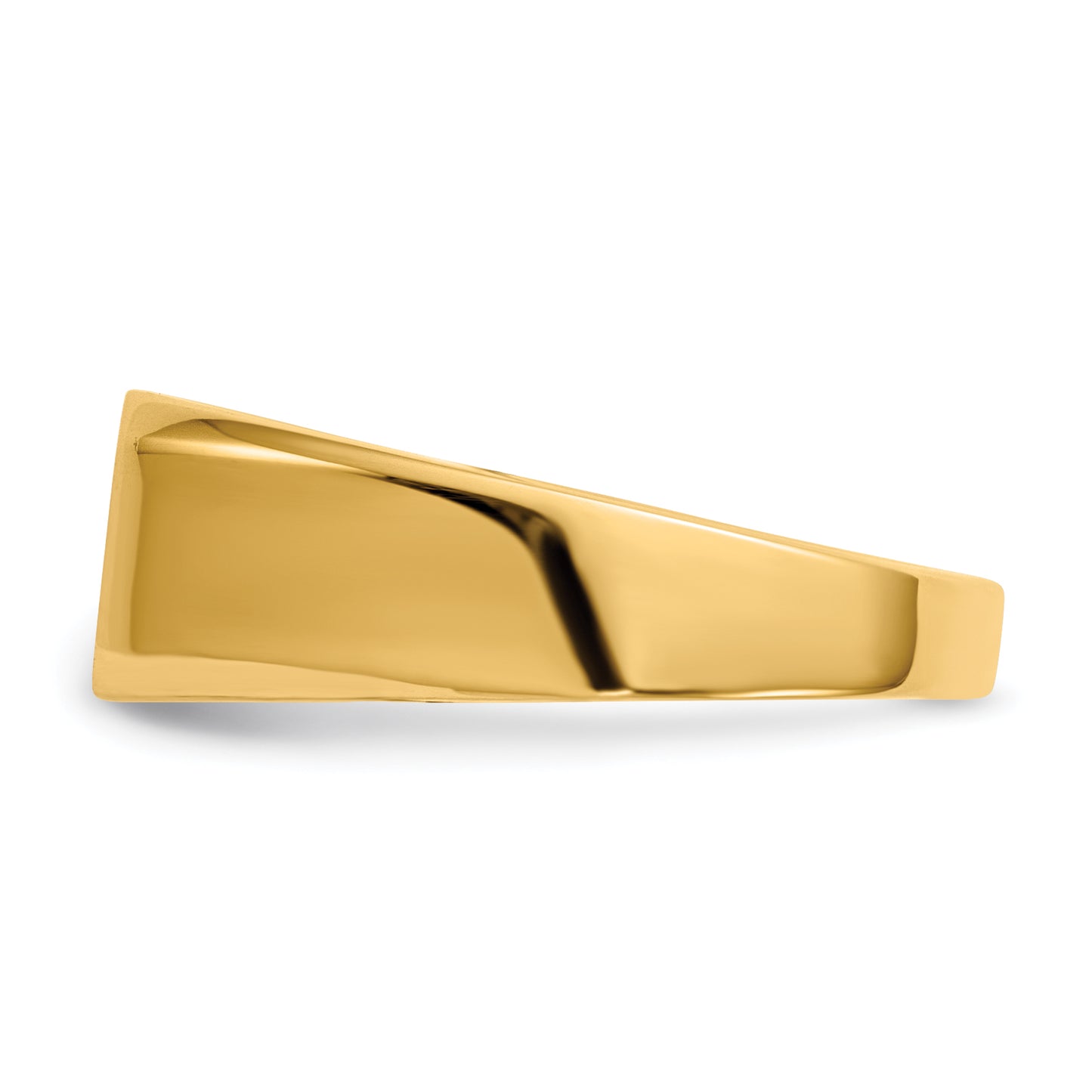 14K Yellow Gold bar signet ring 11.5 x 6.5 mm RS420 - alternate view