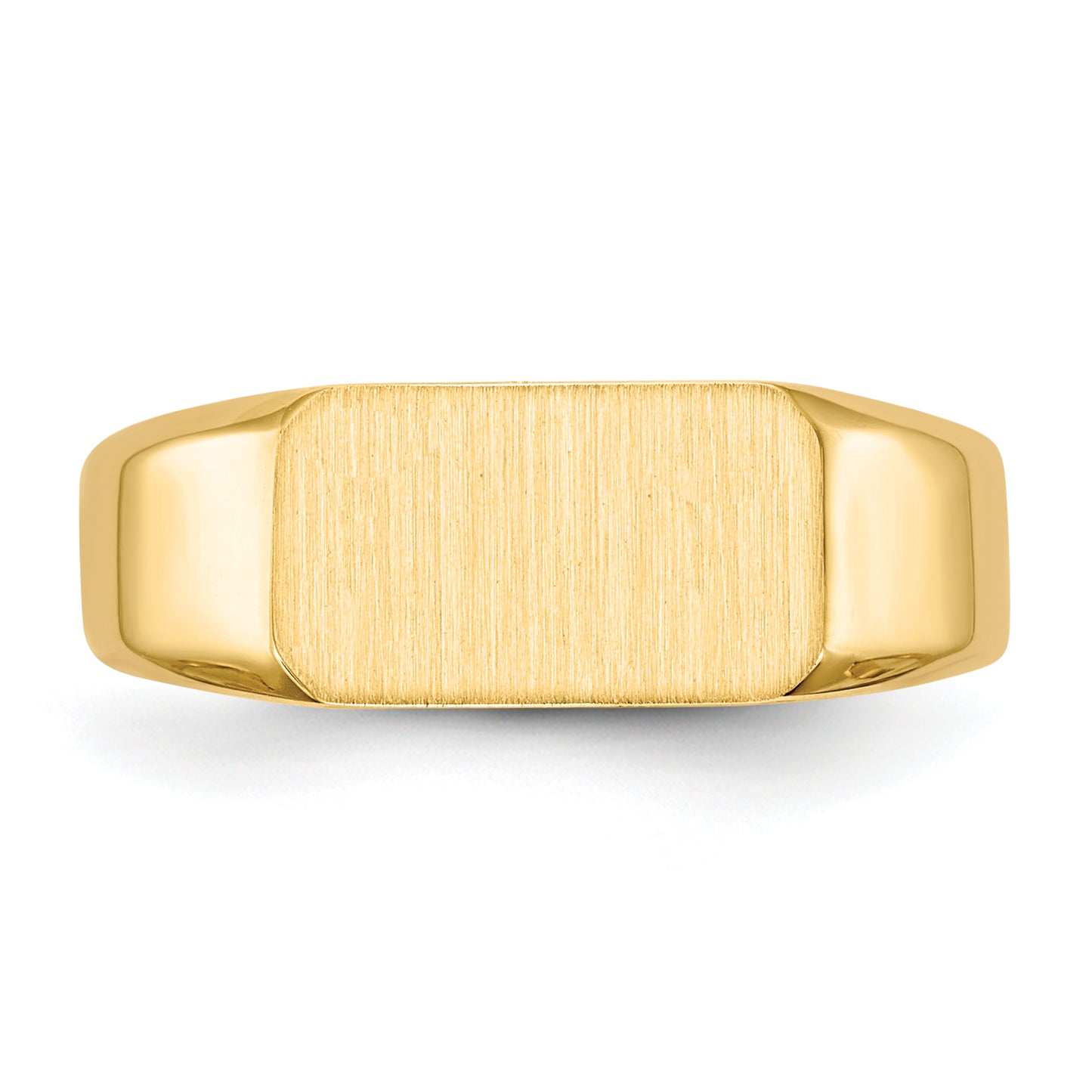 14K Yellow Gold bar signet ring 11.5 x 6.5 mm RS420 - alternate view
