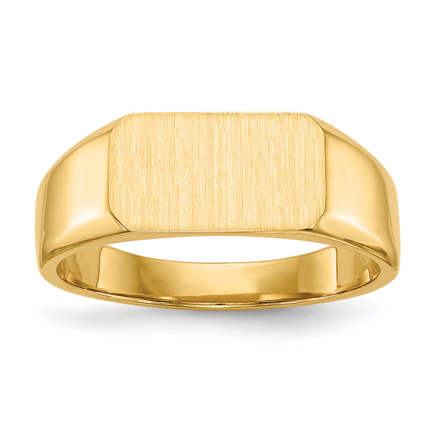 14K Yellow Gold bar signet ring 11.5 x 6.5 mm RS420
